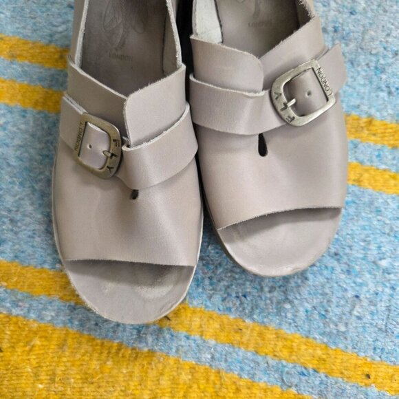 Fly London Gray Leather Platform Sandals Size 43 - Picture 5 of 6